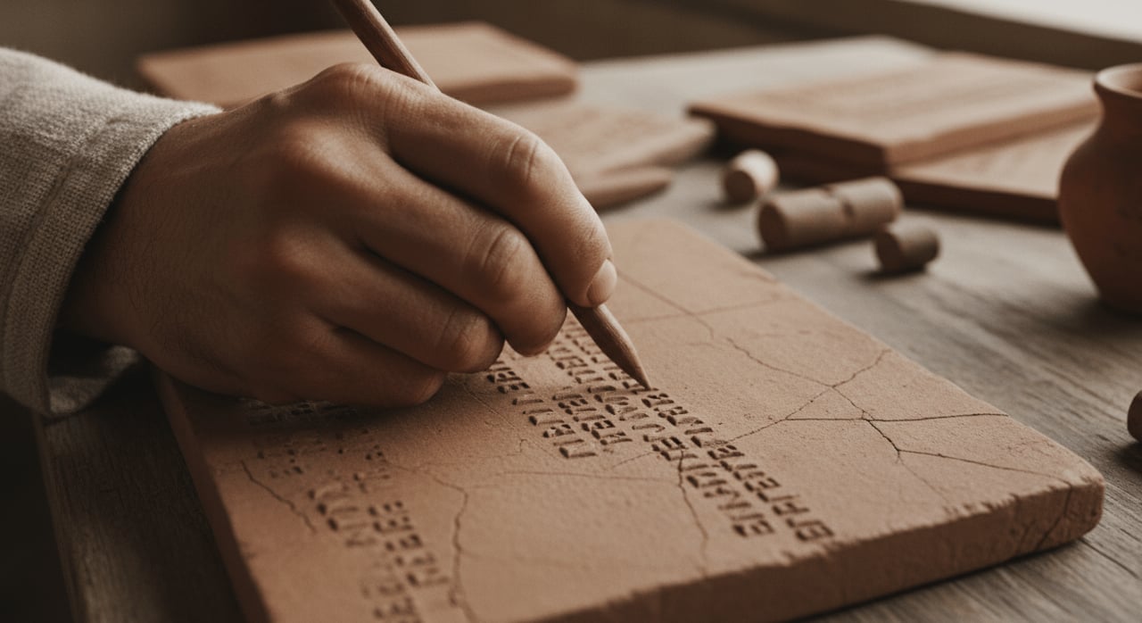 What primary writing material was most commonly used by scribes in ancient Mesopotamia for their cuneiform script? - Question Image