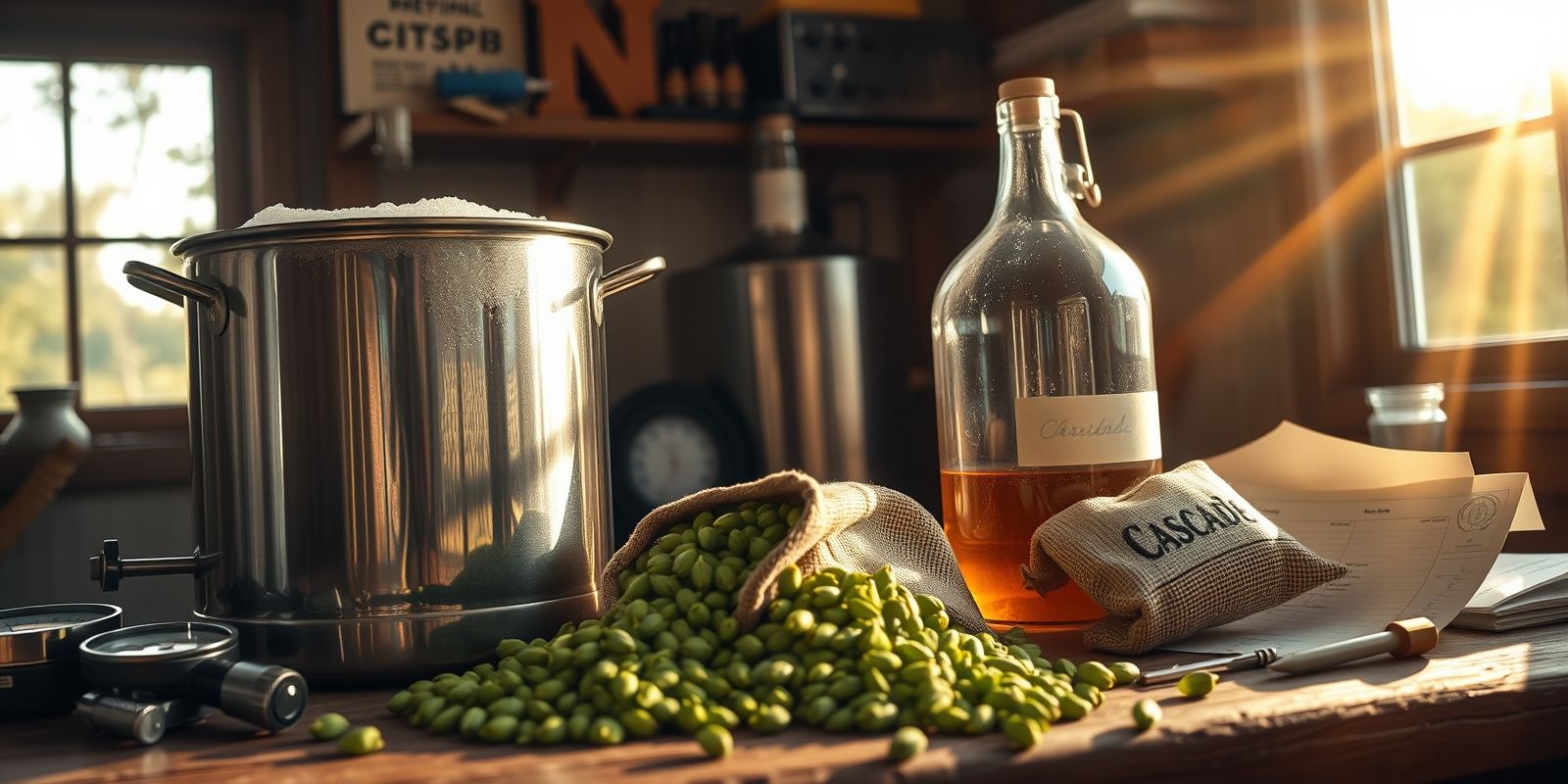 Which classic American hop variety, known for its strong citrus and floral aroma, is often considered foundational to the American Pale Ale style? - Question Image