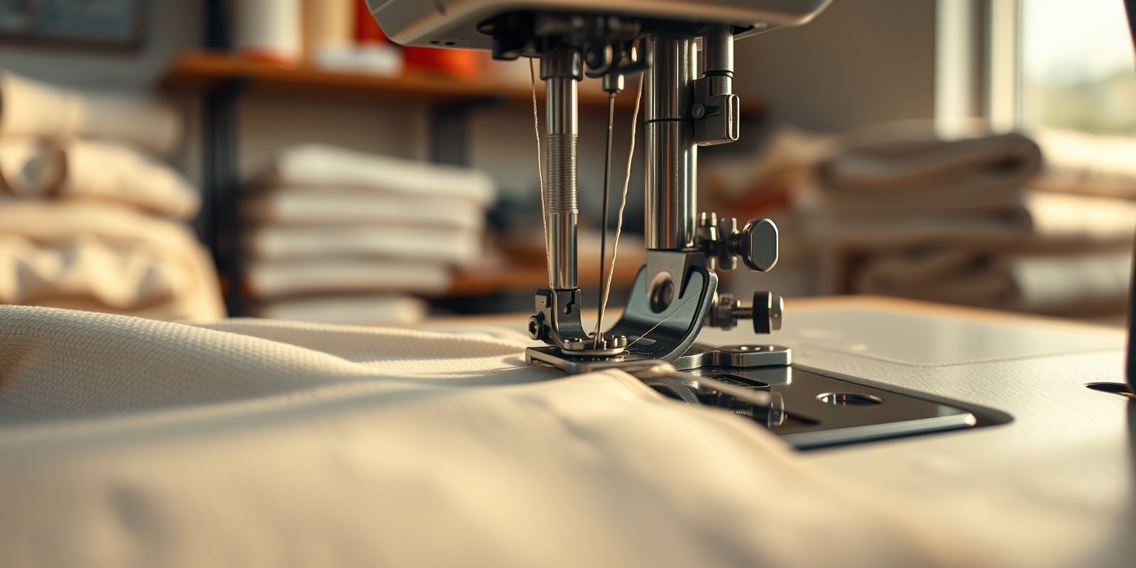 What is the primary function of the presser foot on a sewing machine? - Question Image