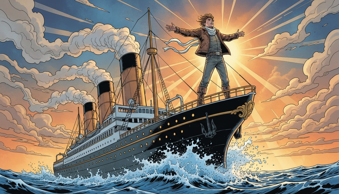 'I'm the king of the world!' A man joyfully shouts this from the bow of a ship in which blockbuster film? - Question Image