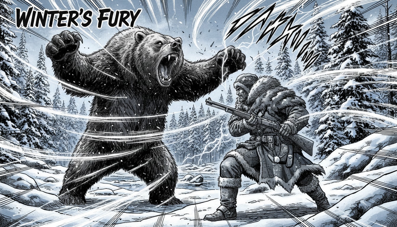 A fur trapper battles a grizzly bear in a brutal, frozen wilderness. What's the film? - Question Image