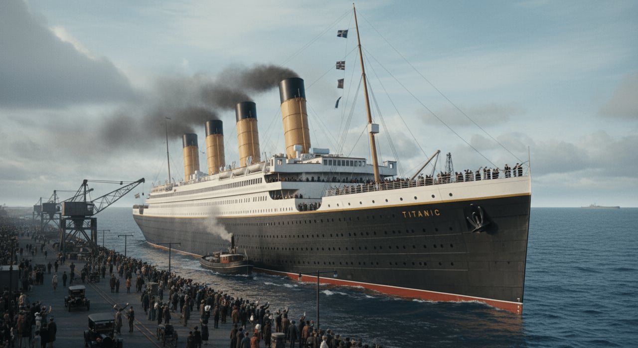 What is the name of the famous ship that sailed from Southampton, England, on its maiden voyage in 1912? - Question Image