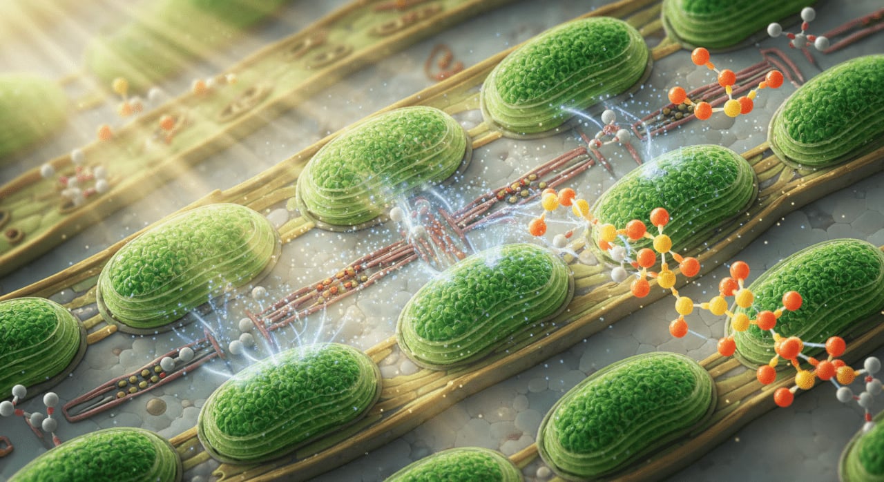 What is the primary function of chlorophyll in plants during photosynthesis? - Question Image