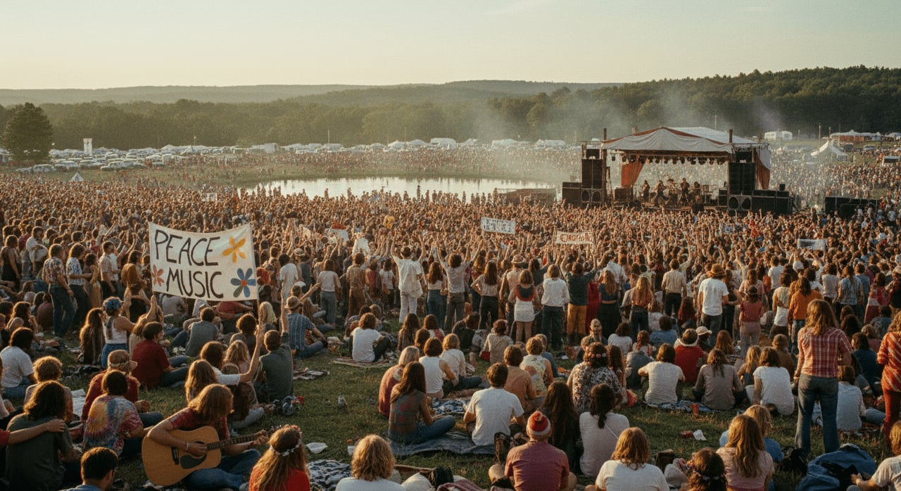 What was the primary purpose of the iconic Woodstock music festival in 1969? - Question Image