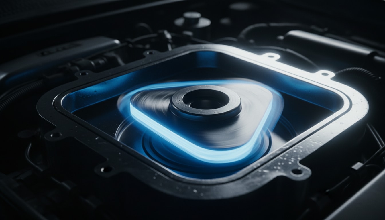 What engine famously uses a spinning triangle instead of up-and-down pistons? - Question Image