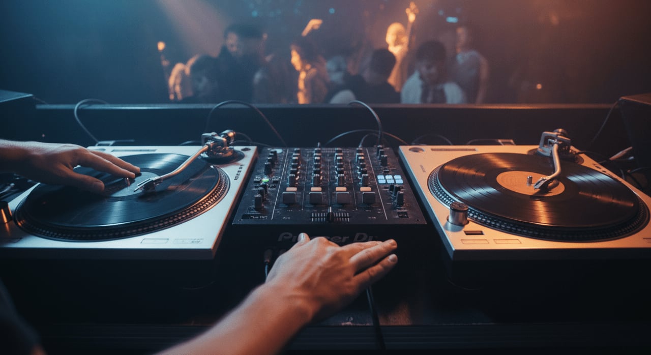 What foundational element of Hip Hop involves manipulating vinyl records on turntables to create rhythmic loops and breaks? - Question Image